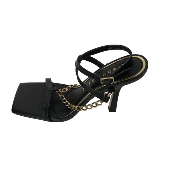 GIANNI‎ BINI LUKKAH SQUARE TOE HEELED SANDALS SIZE 7 N W/O BOX - Picture 1 of 9